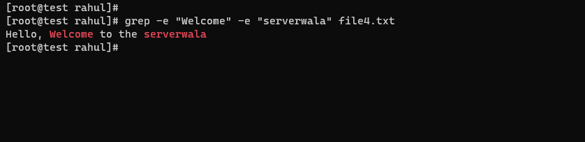 grep -e "error" -e "warning" log.txt