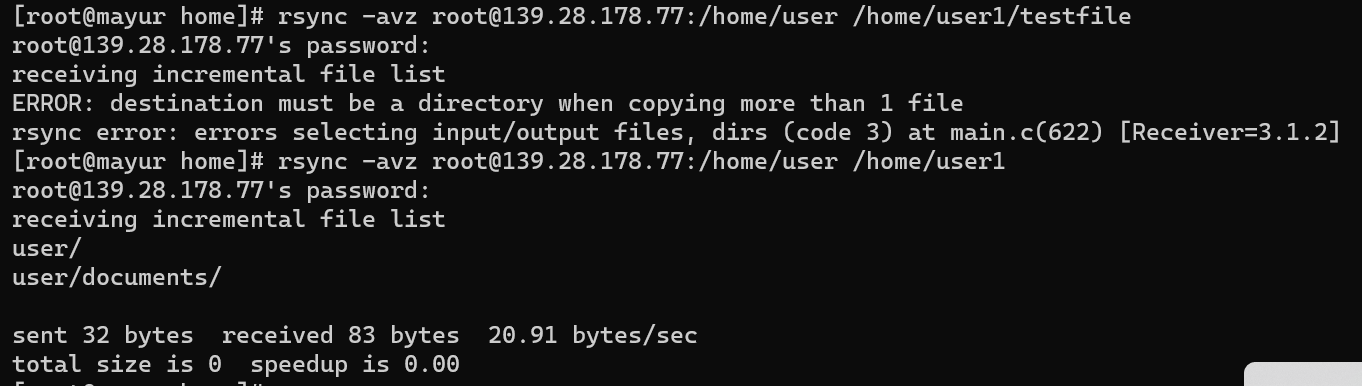 Copy Using rsync Command