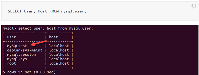 SELECT User FROM mysql.user;