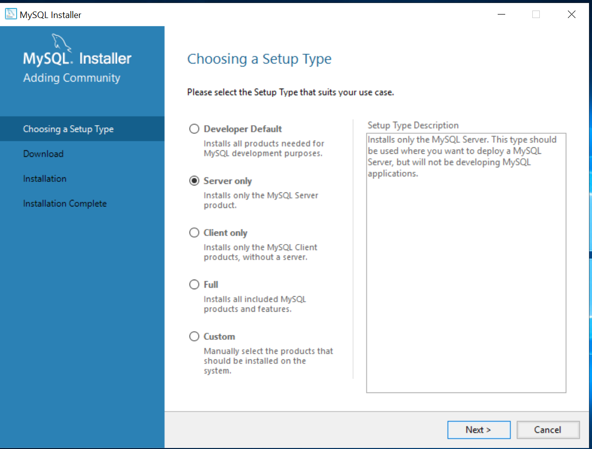 Install MySQL on Windows 10 Pro 64-bit