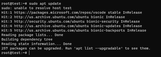 sudo apt update