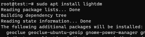 sudo apt install lightdm