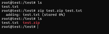 Create a new ZIP file with a test.txt file inside