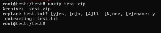 Unzip the test.zip file