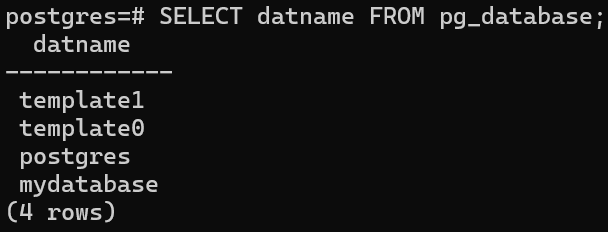 Listing Databases via SQL Query