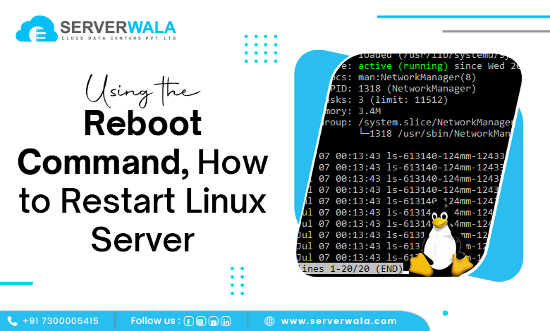 Using the reboot command, How to restart Linux Server